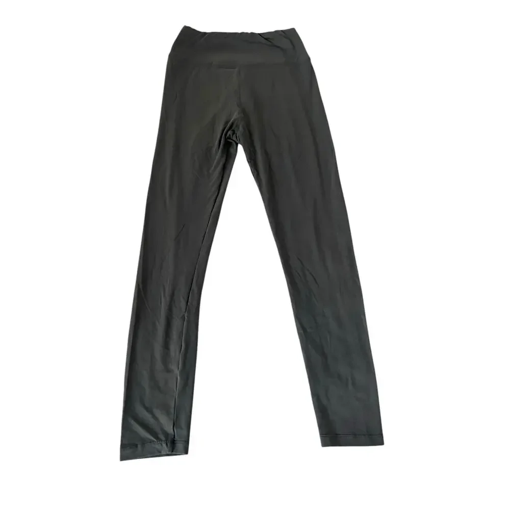 Unbranded Girls Solid Black Stretch Leggings Youth Size Small-Medium